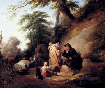  rurale Peintre - Les voyageurs se reposant scènes rurales William Shayer Snr